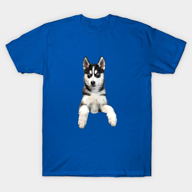 Siberian Husky Puppy Dog T-Shirt by ElegantCat